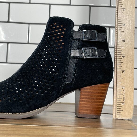 Vionic Aloft Chryssa Womens Size 6.5 Shoes Black Suede Open Toe Ankle Boots - Picture 11 of 14